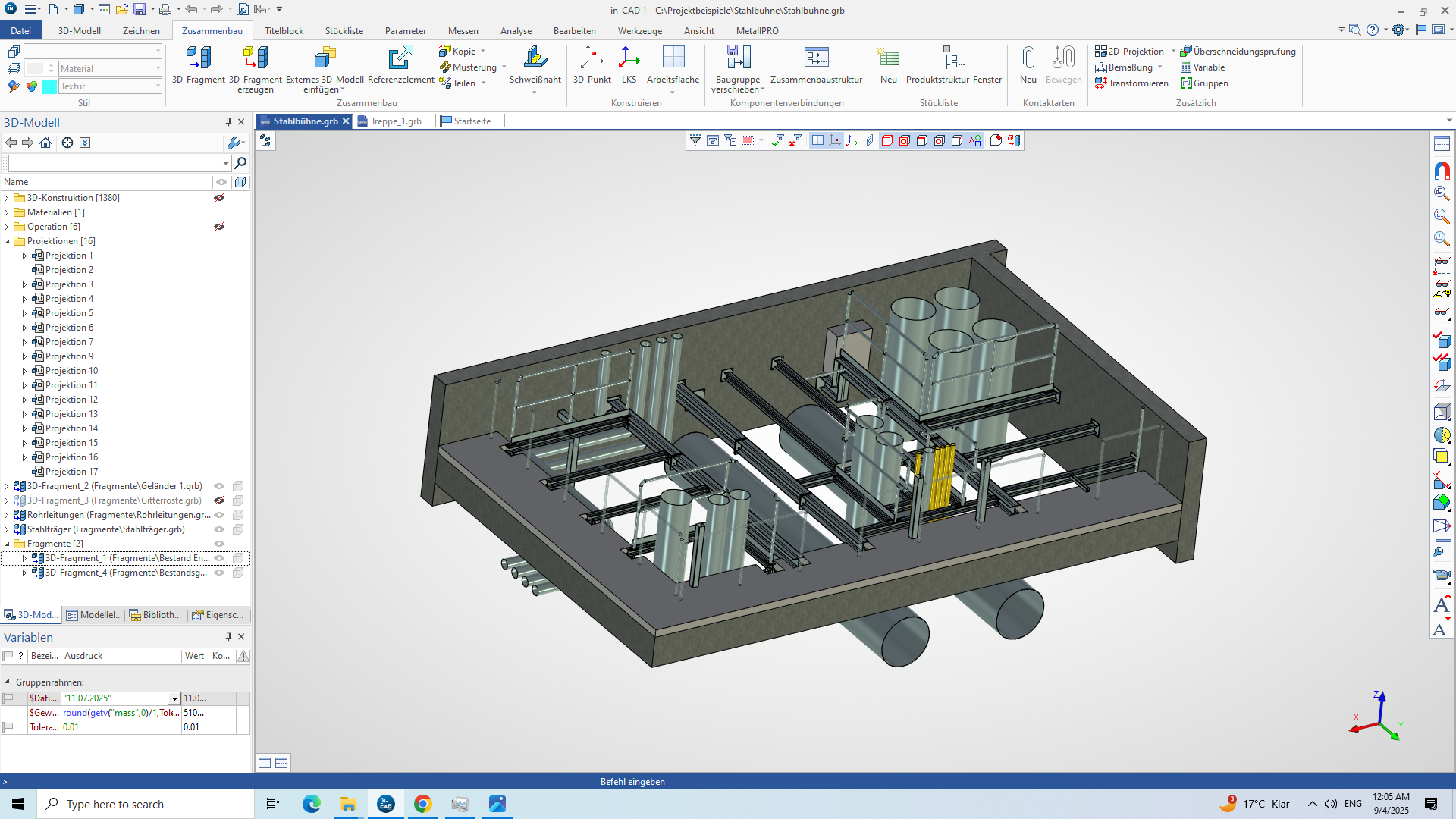 screenshot of in-CAD 3D